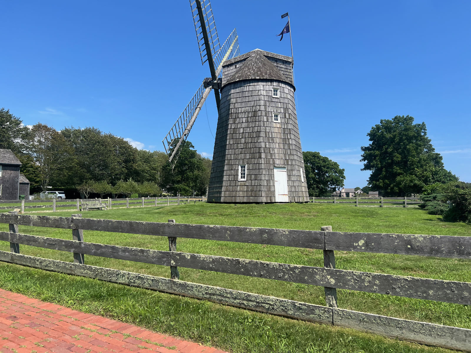 Historic windmill in Water Mill New York on Long Island Randonneurs brevet route